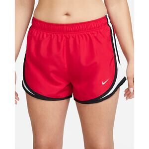 Nike Womens Shorts M Red Running Short Athletic Gym Dri-Fit Tempo White Black